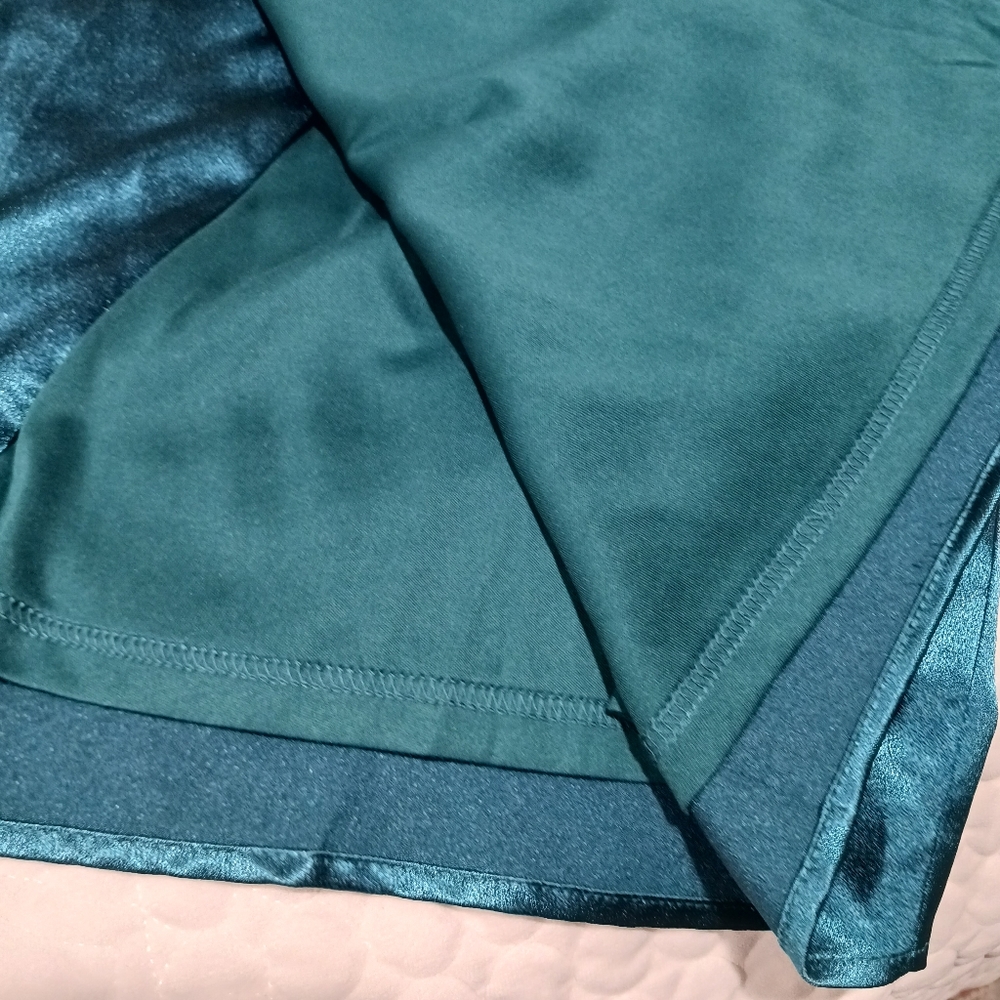 Lulu's Sweet and Stellar Teal Satin Mini Dress - Picture 4 of 8